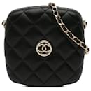 Chanel Black Quilted Lambskin Compact Vanity Case