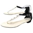 CHAUSSURES CHANEL TONGS STRASS 40 SANDALES CUIR MATELASSE FLIP FLOP SHOES - Chanel