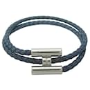 NEW HERMES TOURNIS BRAIDED JEAN 20 CM DENIM BANGLE STRAP - Hermès