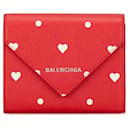 Balenciaga Leather Valentines Papier Mini Wallet Leather Short Wallet in Good condition