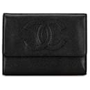 Chanel Caviar Skin Tri-Fold Wallet in Very Good Condition