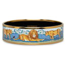 Bracelet en émail GM Lion Hermes en or multicolore en excellent état - Hermès