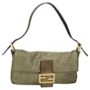 FENDI Mamma Baguette Shoulder Bag Canvas Gold Tone 40883613 Auth 74891A - Fendi