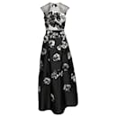 Robe de soirée noire et blanche Sachin & Babi Noir avec appliqué floral, taille US XS - Autre Marque