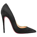 Black Christian Louboutin Glitter So Kate Pointed-Toe Pumps Size 37.5