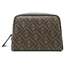 Fendi Zucca Canvas Accessory Pouch Canvas Vanity Bag 7N0131 in Excellent condition