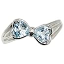 Pt900 Platinum Aquamarine Ribbon Motif Ring in Great Condition - & Other Stories