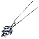 LuxUness Platinum Sapphire Leaf Necklace  Metal Necklace in Excellent condition - & Other Stories