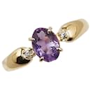 K18YG Gelbgold Amethyst-Diamant-Ring in gutem Zustand - & Other Stories