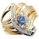 LuxUness 18k Gold & Platinum Diamond Sapphire Ring Metal Ring in Excellent condition - & Other Stories