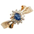 K18YG Yellow Gold Sapphire Diamond 0.08ct Ring in Great Condition - & Other Stories