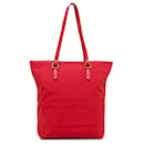 Ferragamo Red Gancini Canvas Tote - Salvatore Ferragamo