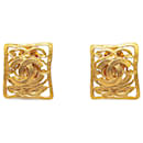 Chanel Gold Gold Plated CC Clip-On Earrings