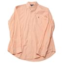 Ralph Lauren Custom Fit Stripe Oxford Shirt in Orange Cotton