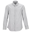 Brunello Cucinelli Striped Shirt in Grey Cotton