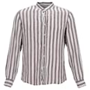 Brunello Cucinelli Striped Shirt in White Linen