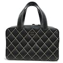 Chanel Wild Stitch Handbag Leather Handbag A14692 in Very Good Condition