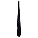 Gianni Versace Printed Tie in Navy Blue Silk