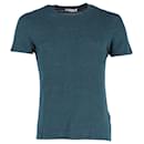 Sandro Paris Crewneck T-shirt in Green Linen