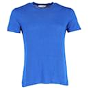 Sandro Paris Crewneck T-shirt in Blue Linen
