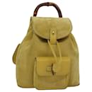 GUCCI Bamboo Hand Bag Suede Yellow 003 1705 0030 Auth ep4483 - Gucci