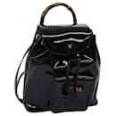 GUCCI Bamboo Backpack Patent leather Black 003 2058 0030 Auth ep4556 - Gucci