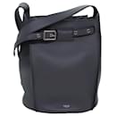 CELINE Big bag Shoulder Bag Leather Gray Auth 74791SA - Céline