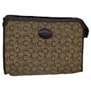 CELINE C Macadam Canvas Clutch Bag Beige Auth bs14954 - Céline