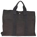 HERMES Her Line MM Tote Bag Canvas Gray Auth 77487 - Hermès