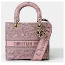 Bolsa DIOR Lady Dior em Lona Rosa - 102003