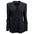 Escada Black Wool Blazer with Back Laces