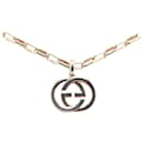 Silver Gucci Sterling Silver Interlocking G Pendant Necklace