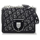 Black Dior Satin Diorama Club Flap Shoulder Bag