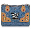 Blue Louis Vuitton Studded Epi Twist MM Crossbody Bag