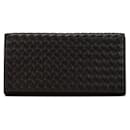 Brown Bottega Veneta Intrecciato Leather Long Wallet