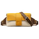 Brown Fendi Zucca Canvas and Leather Convertible Baguette Satchel