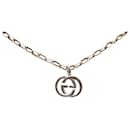 Silver Gucci Interlocking G Pendant Necklace