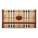 Brown Burberry Haymarket Check Trifold Wallet