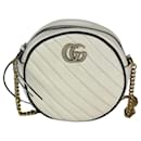 Bolso de hombro Gucci GG Azalea Matelasse de cuero blanco místico redondo