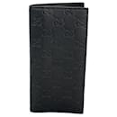 Gucci Guccissima Foldover GG Black long Wallet Clutch