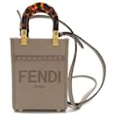 Bolso de hombro de cuero Fendi Mini Sunshine Shopper 8BS051 ABVL en excelente estado