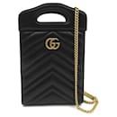 Borsa a spalla in pelle Gucci GG Marmont Mini Top Handle 699756 in ottime condizioni