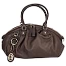 Gucci Sukey Medium Boston Guccissima Brown Leather Shoulder Bag