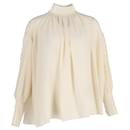 Blusa túnica de cuello alto Chloé en seda marfil