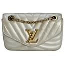 LOUIS VUITTON Metallic Calfskin New Wave Chain PM White Shoulder Bag - Louis Vuitton