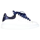 Alexander McQueen Oversized Sneakers in White and Blue Leather - Alexander Mcqueen