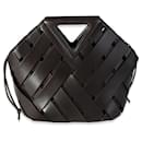 Bottega Veneta Dark Brown Leather V Woven Drawstring Tote Bag