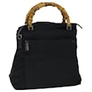 GUCCI Bamboo Hand Bag Nylon Black 002 2122 0508 Auth ep4542 - Gucci