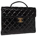 CHANEL Matelassé Aktentasche Emaille Schwarz CC Auth bs15000 - Chanel