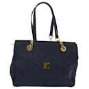 MCM Vicetos Logogram Shoulder Bag Nylon Blue Auth bs14720